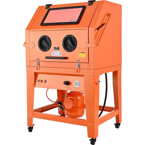 Cabine de Sablage 926 L en Acier sur Roues Capacité de Trémie à Sable 121 L avec Réservoir sous Pression, Système de Collecte de Poussière, pour Finition de Surface de Pièces Surdimensionnées (1/5)