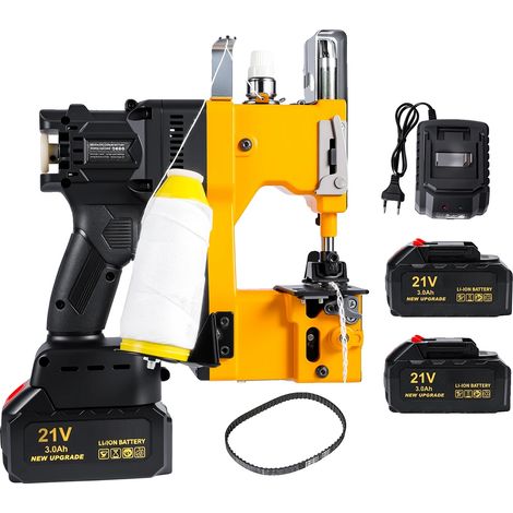 Machine à coudre à sac, fonctionnement sans fil, haute efficacité, jaune, UE (1/2)