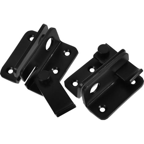 Loquet Coulissant de Sécurité de Porte en inox Noir 2 Pièces (1/5)