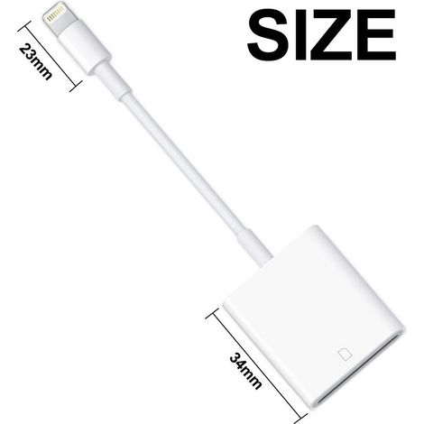 SD-Kartenleser – Kompatibel mit iPhone Lightning – Bidirektionale Datenübertragung – Geschwindigkeit bis zu 100 MB/s – Für SD- und Micro-SD-Karten – 1 Stück (1/5)