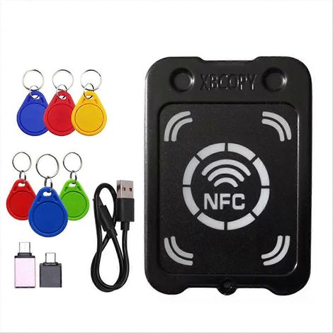 Lecteur/copieur de cartes à puce RFID + porte-clés NFC avec 3 clés de chiffrement UID/CUID et circuit intégré 13,56 MHz pour duplication de jetons RFID (1/5)