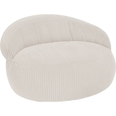 Pouf XXL déhoussable en velours côtelé BANANAIR 110x100 cm beige (1/5)