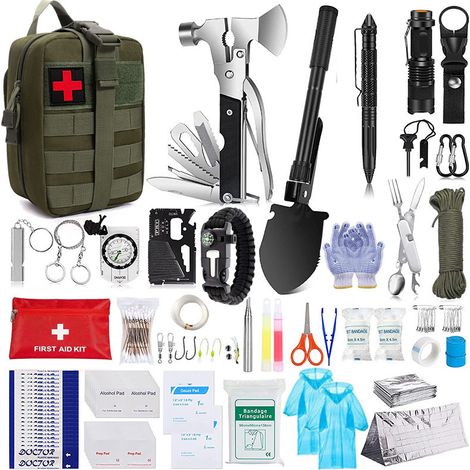 Outils de survie multifonctionnels, équipement de camping, fournitures d'urgence pour la survie en extérieur, vert