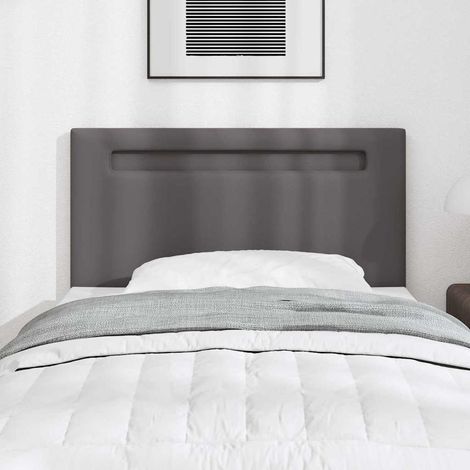Tête de lit avec des lumières à LED-Panneau de lit  à LED Gris 100 cm PVC 227327 (1/5)