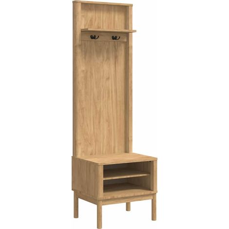 Hallway Cabinet with Shelf FLORO Wax Brown 50 x 40 x 158 cm vidaXL