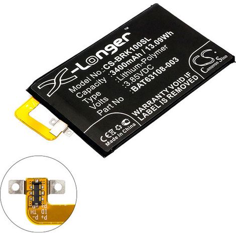 NX - Batterie téléphone, smartphone, GSM pour BlackBerry 3.85V 3400mAh - BAT-63108-003B (1/3)