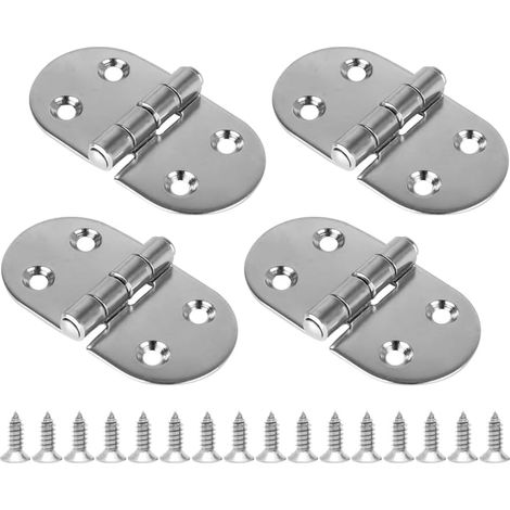 Charnières de Qualité Marine, 4 Pièces Charnières de Bateau en Acier Inoxydable Bateau Marin, avec 16 Vis, pour Bateaux,Yachts (1/5)