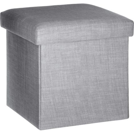 Pouf Coffre Pliable "Tomaz" 38cm Gris Clair (1/2)