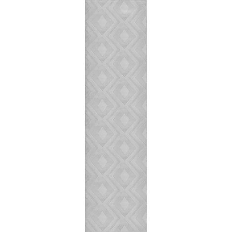 Tappeto Moderno per Soggiorno Jacquard 80 x 230 cm a Pelo Corto Grigio Kevirel (1/5)