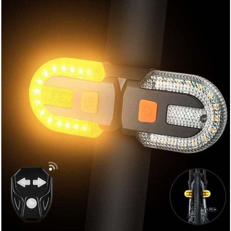 Fahrradrücklicht mit integrierten Blinkern – separate Funkfernbedienung, wiederaufladbar, 5 Sicherheitswarnmodi, Blinklicht, 1 Set (1/5)