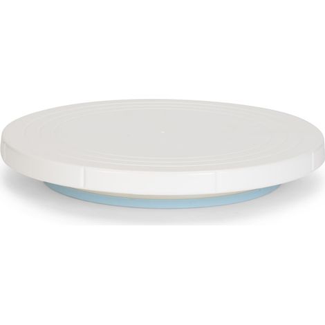Plateau Tournant Gâteaux, Présentoir Dessert Rotatif, Plastique, Blanc, Ø 27 x 1.5 cm (1/5)