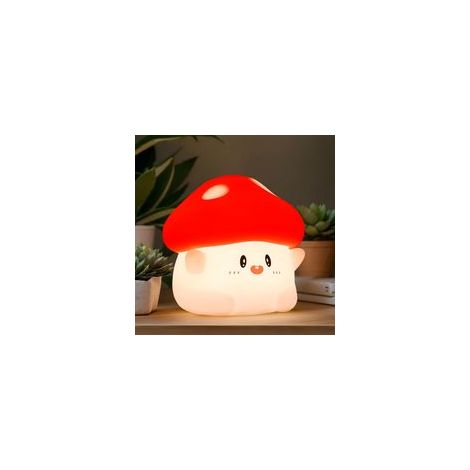 Lámpara de noche con forma de hongo, bonita luz LED de silicona suave, recargable, luz nocturna para habitación infantil, con 2 niveles de brillo, lámpara de mesita de noche táctil, ideal como regalo 