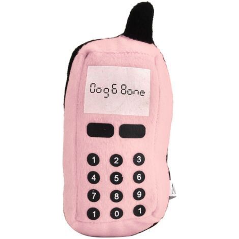 Plush Cell Phone Teether Interactive Chew Toy for Dogs and Cats (Pink) (1/5)