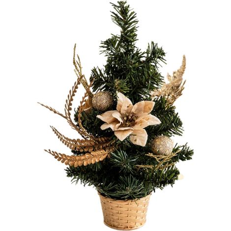 Platzsparender künstlicher Weihnachtsbaum, tragbarer Miniatur-Tischweihnachtsbaum mit realistischen Details (1/5)
