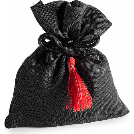 Sacchetti bomboniera per Laurea con nappina rossa e tirante, set da 40 pezzi, cm9,5x11,5H (al tirante7,5)