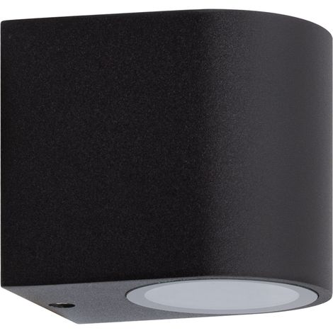 Aplique de Pared Exterior Aluminio Gala Negro