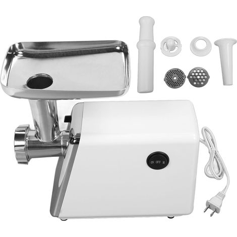 Hachoir à viande électrique domestique, machine à saucisses robuste, lame standard en acier inoxydable, grille, 110-120V (1/5)