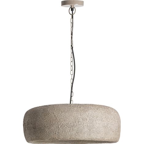 Suspension contemporaine en papier mâché gris finition sablée - Gris sablé contemporain (1/5)