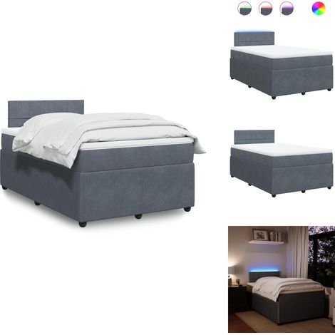 Sommier à lattes de lit et matelas Gris foncé 120x200cm Velours - Sommier À Lattes De Lit - Sommiers À Lattes De Lit - Lit - Meuble De Chambre À Coucher (1/5)