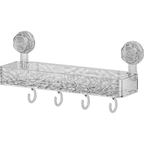 Porte-Produits De Salle De Bain - Support À Ventouses En PET - Pour Douche Et Baignoire - Capacité Élevée Avec Évacuation D Eau - 36 X 10 9 X 4 5 Cm - 1 Pièce (1/5)