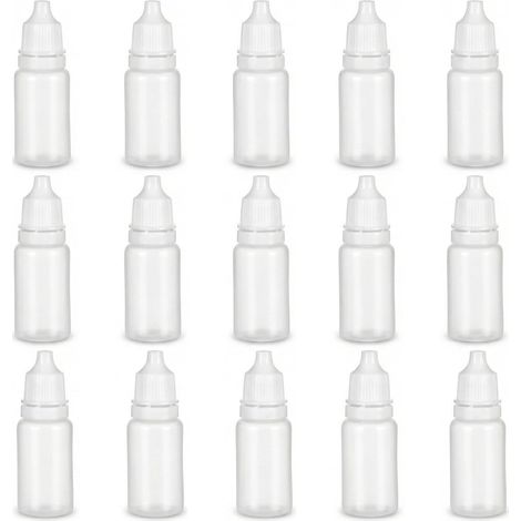 15 Flacons Pipette 10ml - Plastique Souple - Bouteille Précision Colle Encre Peinture - Loisirs Créatifs Modélisme Atelier - Transparent (1/5)