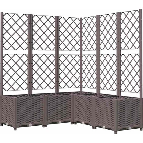 Maison Exclusive - Pflanzkübel mit Rankgitter Braun 120x120x136 c (1/5)