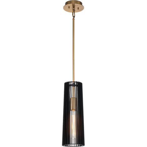 Elstead Kichler Linara Plafonnier Slim Suspension Noir & Laiton Naturel (1/5)