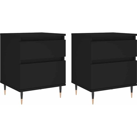 Maison Exclusive - Nachttische 2 Stk. Schwarz 40x35x50 cm Holzwer