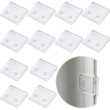 12 Pièces Sans Perçage de Rideau de Douche Clips,5×4.5×1cm Douche Auto-Adhésifs Clips,Clips en Forme De U Clips De Rideau De Douche,Bloque Rideau de Douche Pour Fixer Rideaux de Douche et Rideaux (1/5)