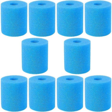 Lot de 10 éponges filtrantes de rechange pour piscine Intex Type H, lavables et réutilisables.