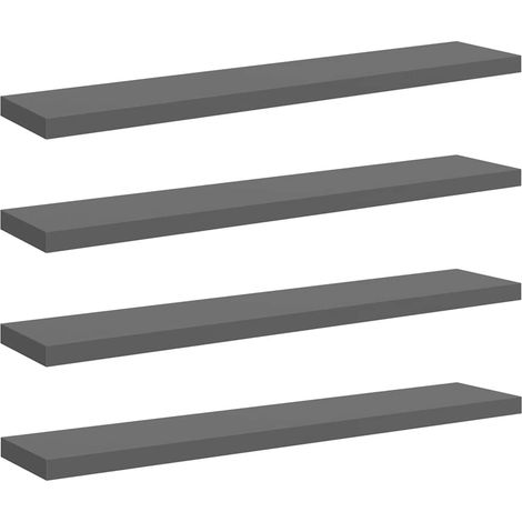 Maison Exclusive - Schweberegale 4 Stk. Hochglanz-Grau 120x23,5x3