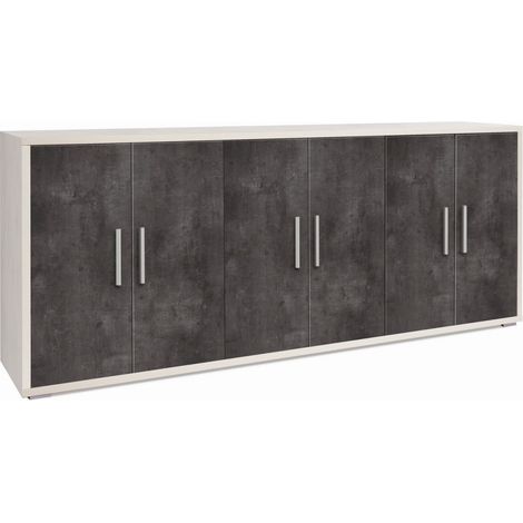 Mobile 6 Ante 203L x 41P x h84 – Finitura Bianco Opaco e Nero Opaco – Sarmog (1/3)