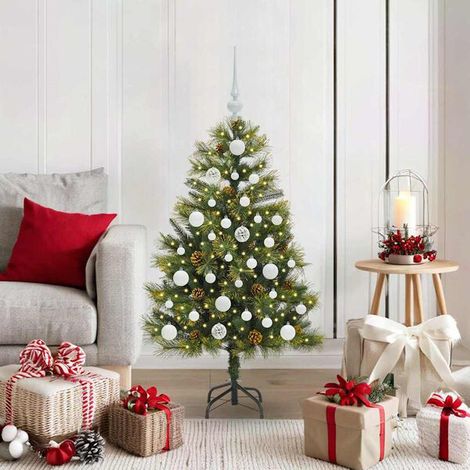 Sapin de Noël Artificiel avec branches pliables et cônes 120 cm, Décoration de Noël (1/5)