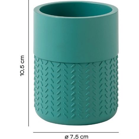 Portaspazzolini Thea verde de resina 10,5x7,5 cm (1/3)