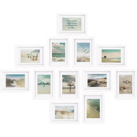 12tlg bomoe Ocean Bilderrahmen Set	Weiß