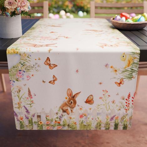 Chemin de Table 140x40 cm en Microfibre Anallergique Anti-Tache, Élégant et Lavable pour Salon et Cuisine (1/3)