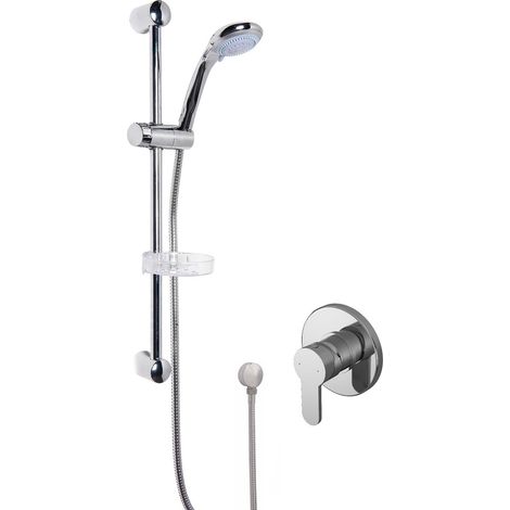 Nuie Arvan Round Manual Concealed Shower Valve with Slider Rail Kit - Chrome (1/2)