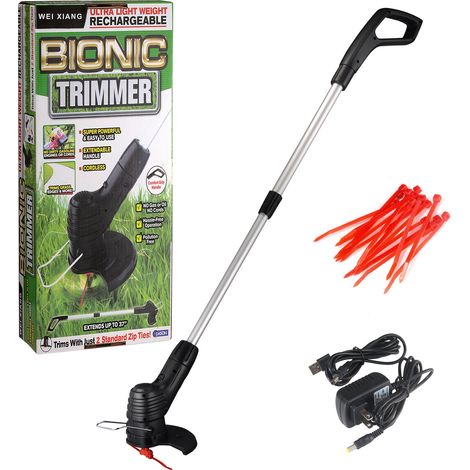 Tondeuse électrique sans fil rechargeable, coupe-herbe portable petit modèle, désherbeur domestique avec 4 lames en nylon (1/5)