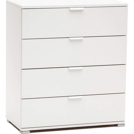 Mobiletto 4 Cassetti Bianca 75x38x85 h cm in Truciolare bilaminato Bianco (1/2)