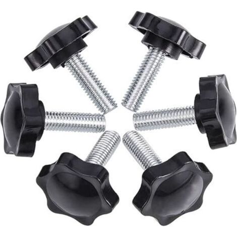 Pair - M8x25mm Vis de pouce, étoile en plastique moletées Bouton de serrage à vis Thumbscrew(20pcs) (1/5)
