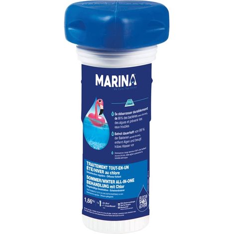 Désinfectant chloré pour piscine 30 à 60 m³ – Diffuseur flottant 1,5 kg – Traitement longue durée – Anti-algues et clarifiant – Marina (1/2)