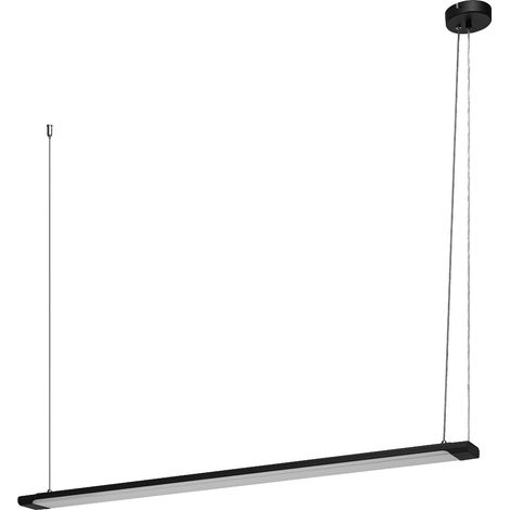 LEDVANCE OFFICE LINE SLAB office ceiling light with diffuser in black, 1.2 m long, 40 W / 4,100 lm, cool white light, super slim and flat design for office applications or at home, dimmable