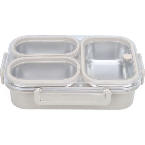 Boîte à Repas Soavoa Acier Inoxydable 304 Étanche Chauffante Micro-ondes Sans BPA Gris 1 Pièce (1/4)
