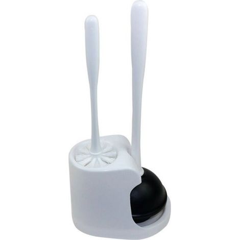 Ensemble Déboucheur Ventouse et Brosse WC pour Salle de Bai (1/4)