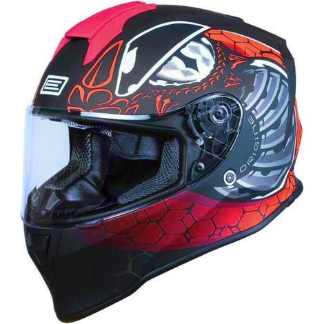 ORIGINE DINAMO KIDS FIGHTER Helm matt fluoreszierend rot schwarz YS