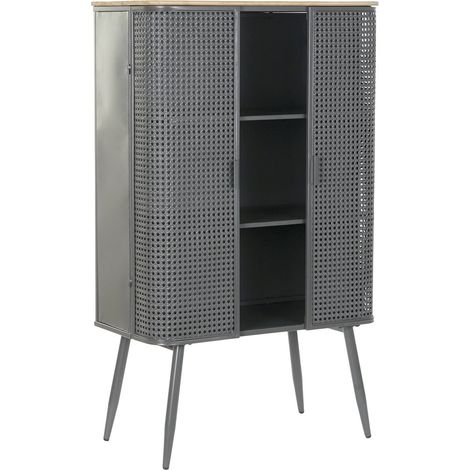 Holzregal Metall 79x39x133 Holzgrau Metallmaterial Mehrfarbige Farbfamilienregale und Regale Details (1/5)