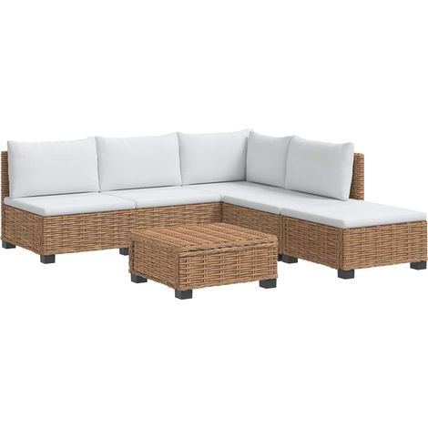 6 pz Set Lounge in Rattan con Cuscini GENDT Rattan naturale vidaXL (1/5)