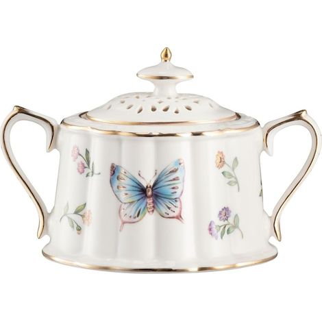 Sucrier Leda Ivory, en porcelaine multicolore (1/2)