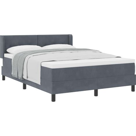 Maison Exclusive - Boxspringbett mit Kopfteil Dunkelgrau 200 x 14