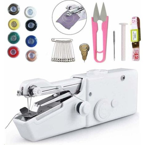 Mini machine à coudre électrique portable avec accessoires de couture pour tissu…